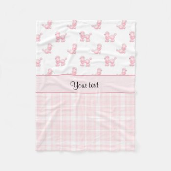 Pink Poodles & Pink Checks Fleece Blanket by kye_designs at Zazzle