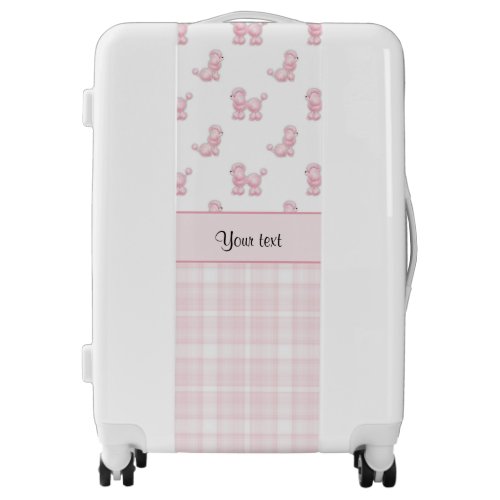 Pink Poodles  Pink Checks Luggage