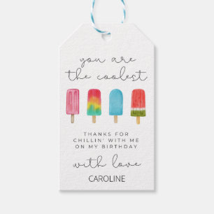 Pink Pool Chilling Birthday Party Favor Gift Tags