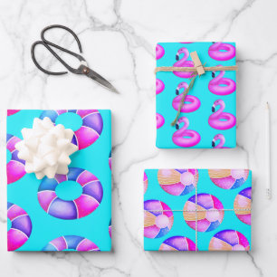 Pink Pool Party Birthday  Wrapping Paper Sheets