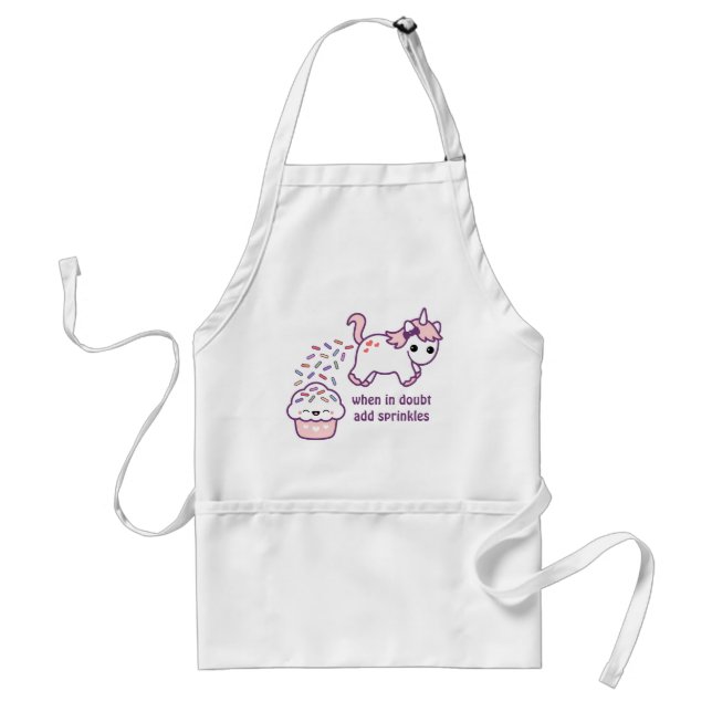 Pink Pooping Unicorn Adult Apron (Front)
