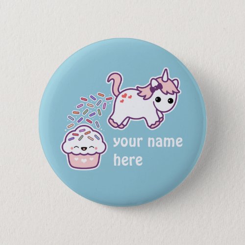 Pink Pooping Unicorn Button