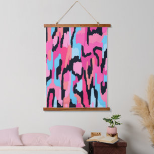 Pink Pop Abstract Hanging Tapestry