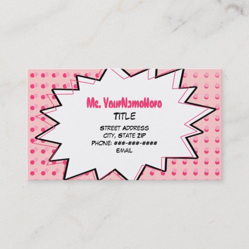 Pink Pop Art Business Card