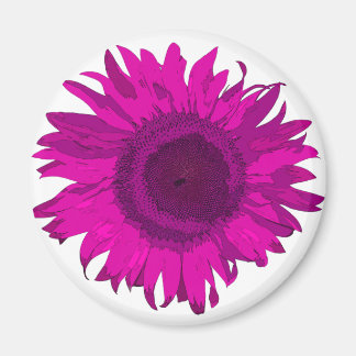 Pink Pop Art Sunflower Magnet