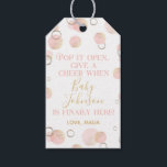 Pink Pop it When She Pops Favor Tag Champagne Tag<br><div class="desc">Pop the bubbly and celebrate the mommy-to-be with these adorable favor tags! A perfect way to celebrate when baby arrives and thank guests for showering mom-to-be with love.</div>