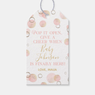Pink Pop it When She Pops Favor Tag Champagne Tag