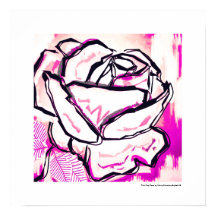Pink Pop Rose Watercolor Flower Trendy Wall Decor
