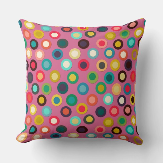 pink pop spot throw pillow (Front)