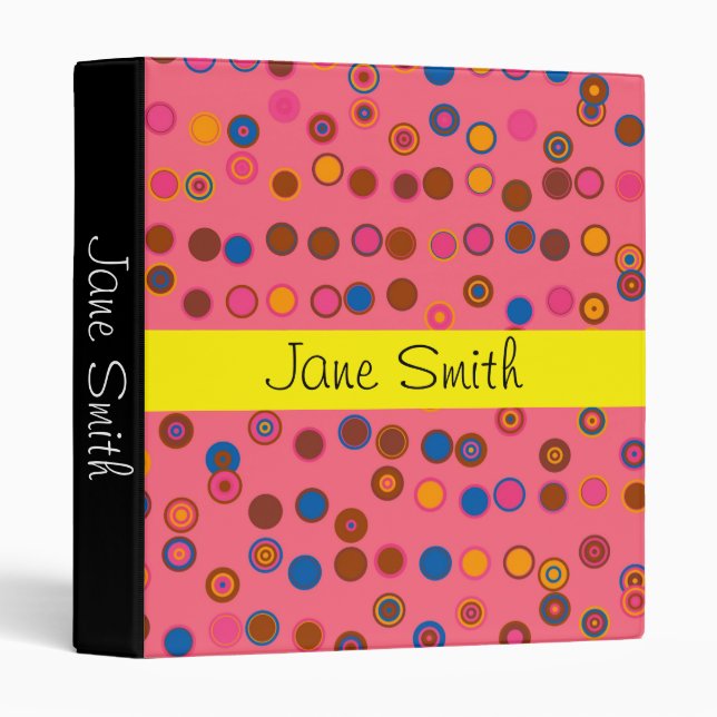 Pink pop student folder bubble doodle pattern (Front/Spine)