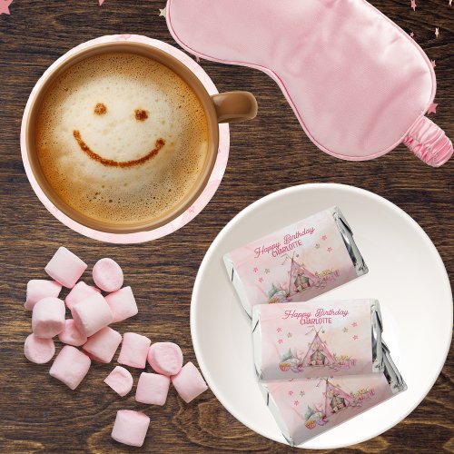 Pink Popcorn and Pajamas Slumber Birthday Party Hersheys Miniatures