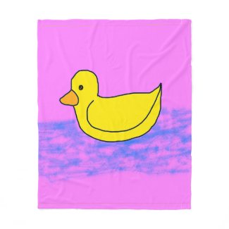 Pink Popcorn Anime Ducky Fleece Blanket