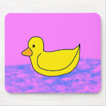 Pink Popcorn Anime Yellow Rubber Ducky Mousepad