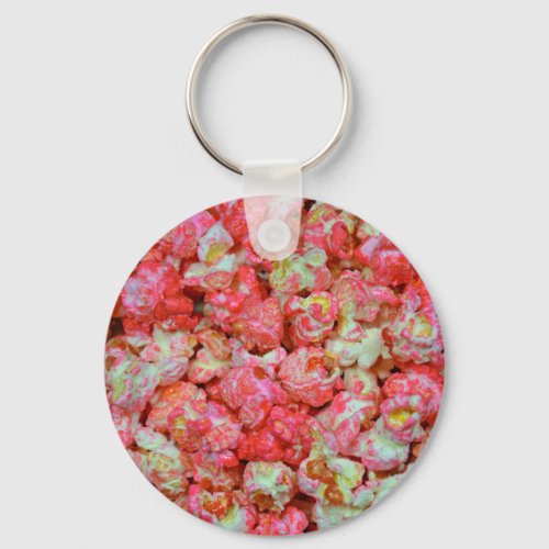 Pink popcorn keychain