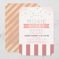 Pink Popcorn Movie Night Girl Birthday