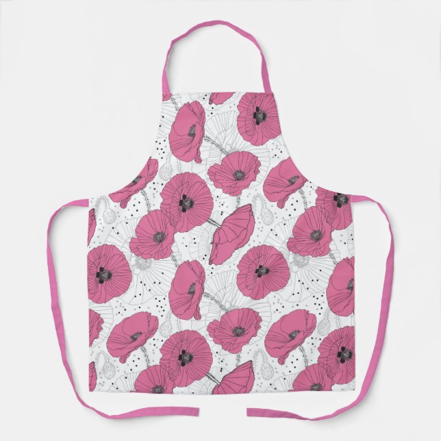 Pink Poppies Apron (Front)