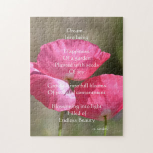 Pink Poppies Dream Poem Jigsaw Puzzle