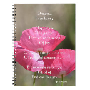 Pink Poppies Dream Poem Notebook