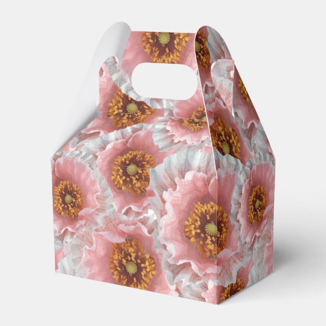 pink poppies favor boxes (Front Side)