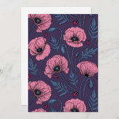 Pink poppies on dark violet (Front/Back)