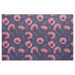 Pink poppies on dark violet fabric