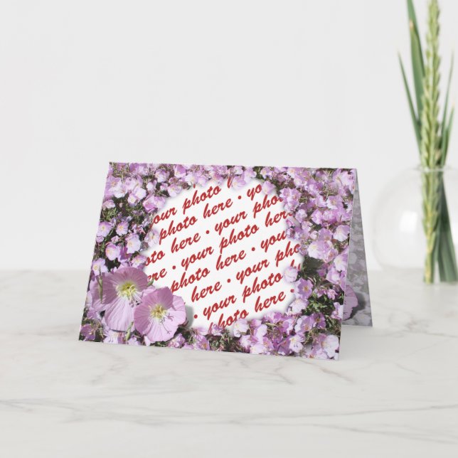 Pink Poppies Photo Frame Card (Front)