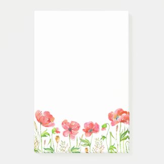 Pink Poppies Post-it Notes