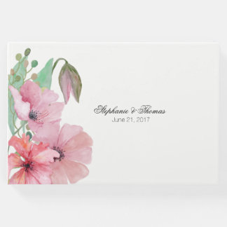 Pink Poppies Wedding Guest Book