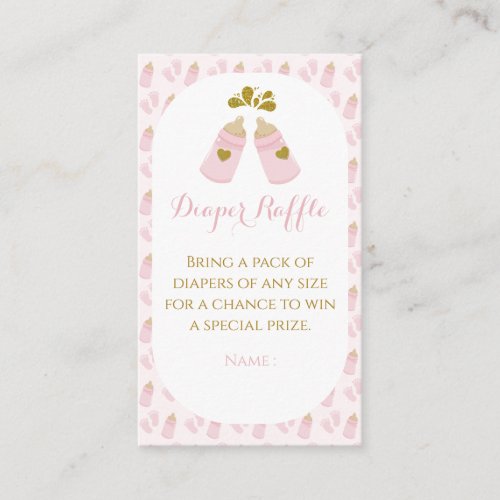 Pink Poppin Bottles Girl Baby Shower Enclosure Card