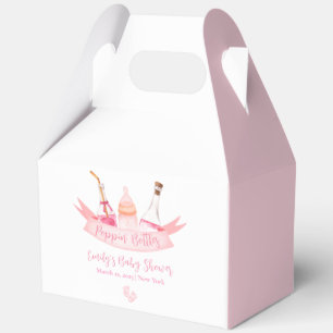 Pink Poppin Champagne Bottles Feet Baby Shower  Favor Boxes