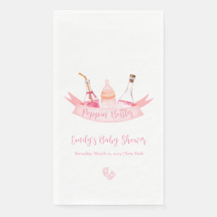 Pink Poppin Champagne Bottles Feet Baby Shower Paper Guest Towels