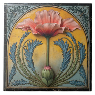Pink Poppy at Sunset Ceramic Tile