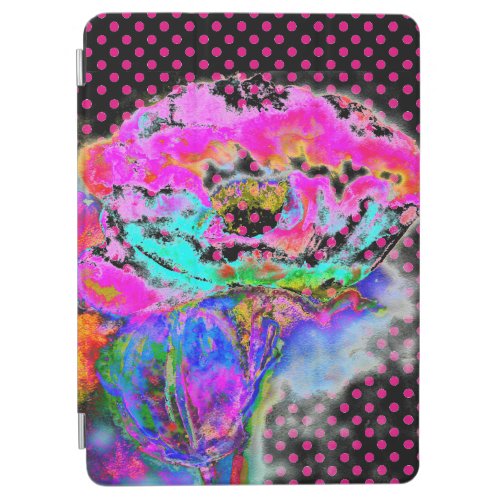 Pink Poppy _ black and pink polka_dots iPad Air Cover