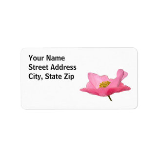 Pink Poppy Border Template Label