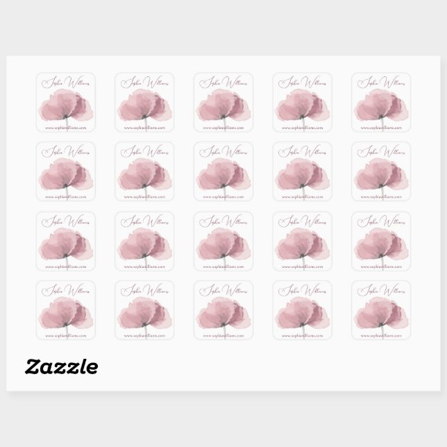 Pink Poppy Branding Product Label Sticker (Sheet)