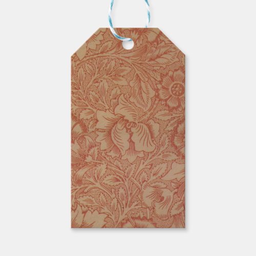 Pink Poppy by William Morris Vintage Pattern Gift Tags