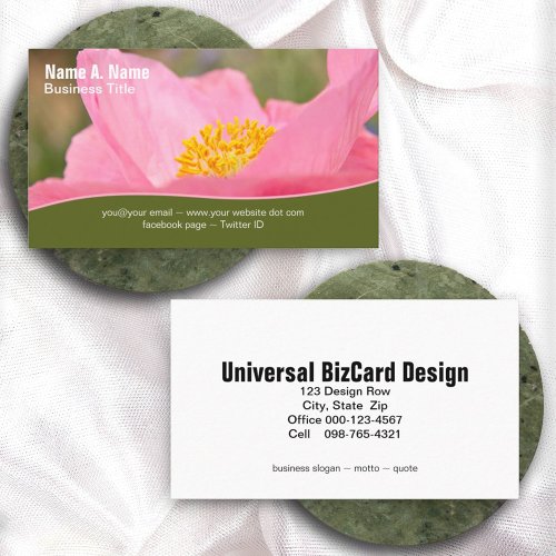 Pink Poppy Close_up Photo Doubled Sided Business Card