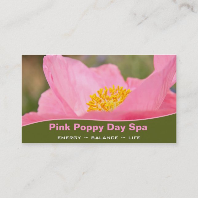 Pink Poppy Close Up Photography Appointment Card (Front)