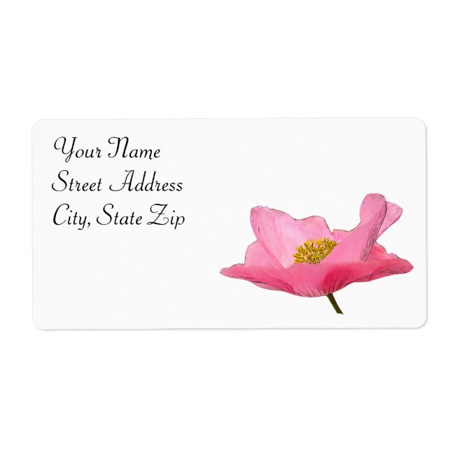 Pink Poppy Corner Label (Front)