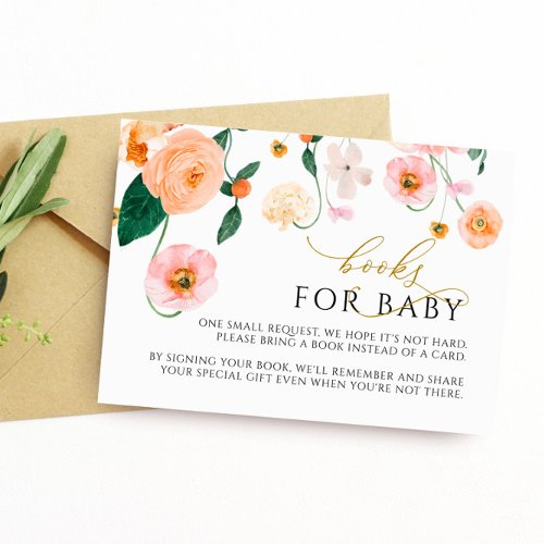 Pink Poppy Floral Books Request Card