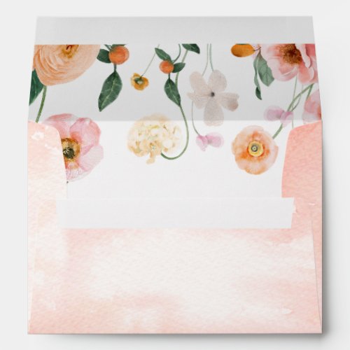Pink Poppy Floral Elegant Envelope
