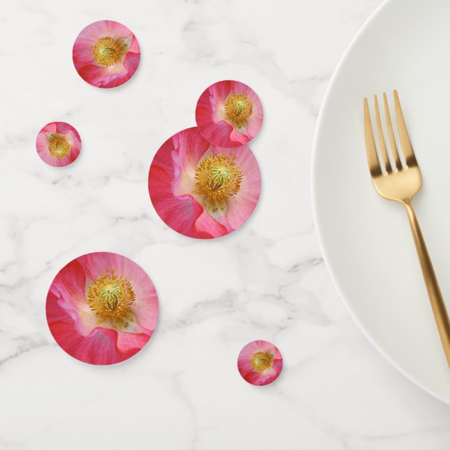 Pink Poppy Flower Abstract Floral Table Confetti