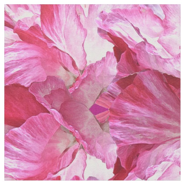 Pink Poppy Flower Floral Abstract Pattern Fabric