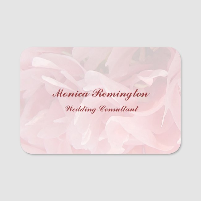 Pink Poppy Flowers Wedding Consultant Name Tag