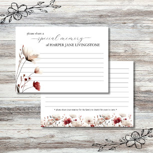 Pink Poppy Funeral Memorial Share a Memory Card