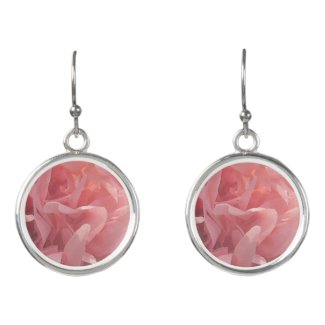 Pink Poppy Garden Flower Drop Earrings