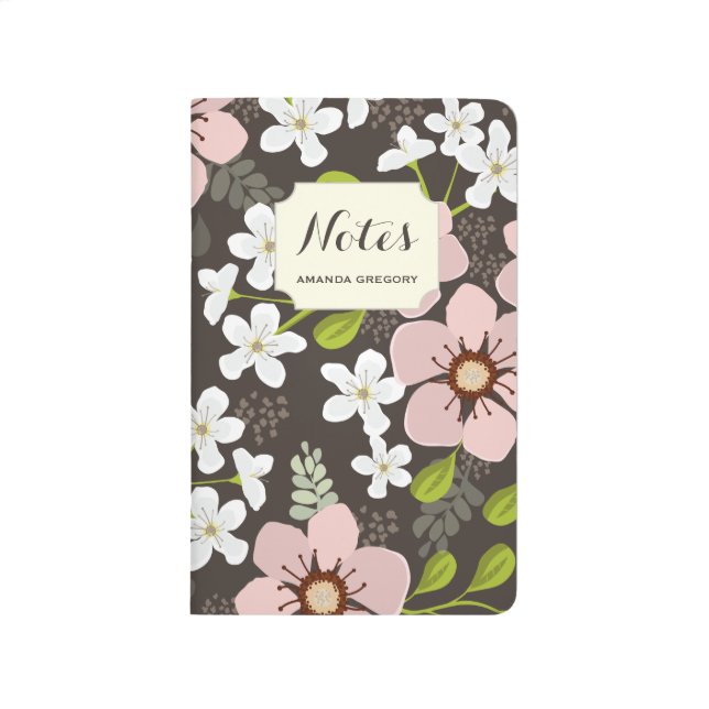 Pink Poppy Garden Personalized Floral Journal (Front)