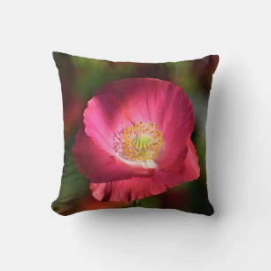 Pink Poppy in the Sunshine Photograph Throw Pillow