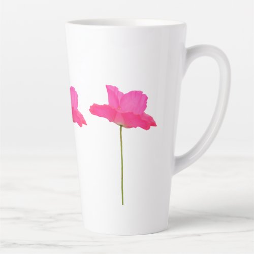 pink poppy latte mug