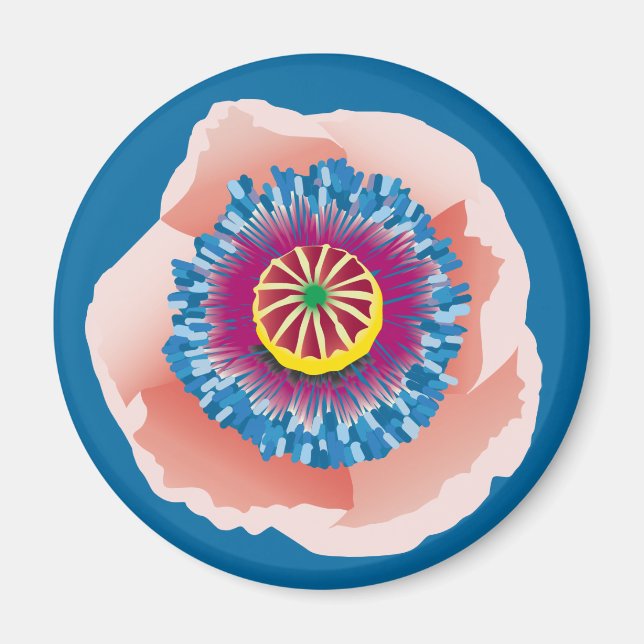 Pink Poppy magnet (Front)